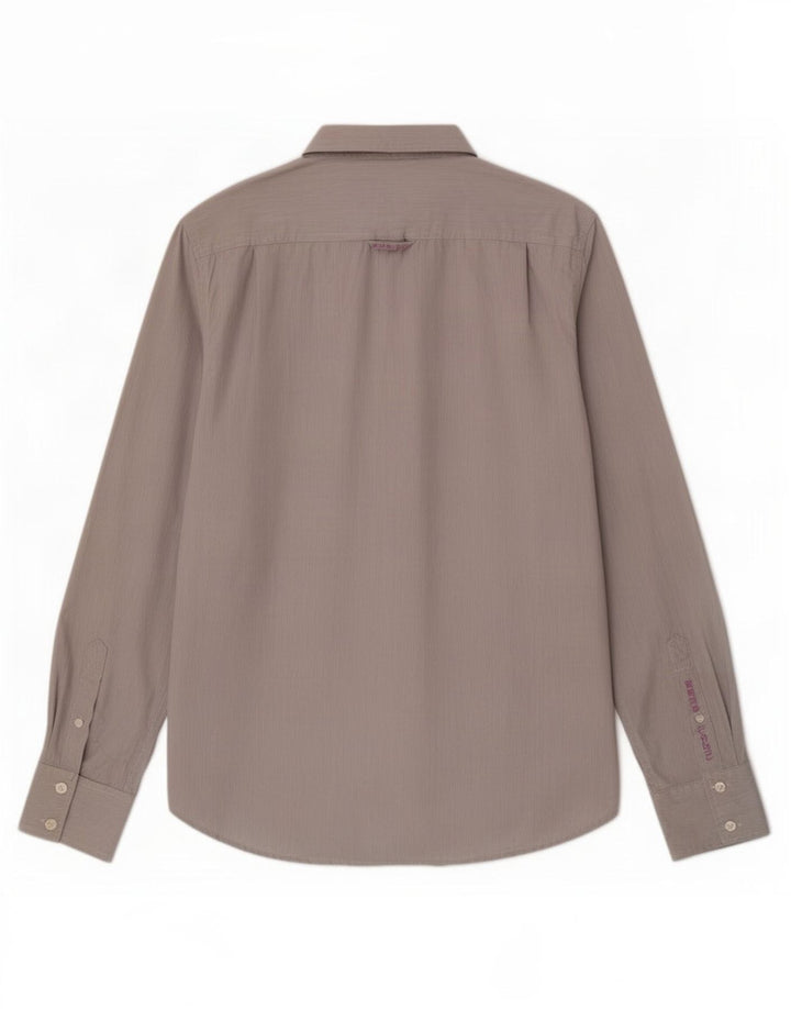 Koszula męska Superdry XL, szara, bawełniana w prążki