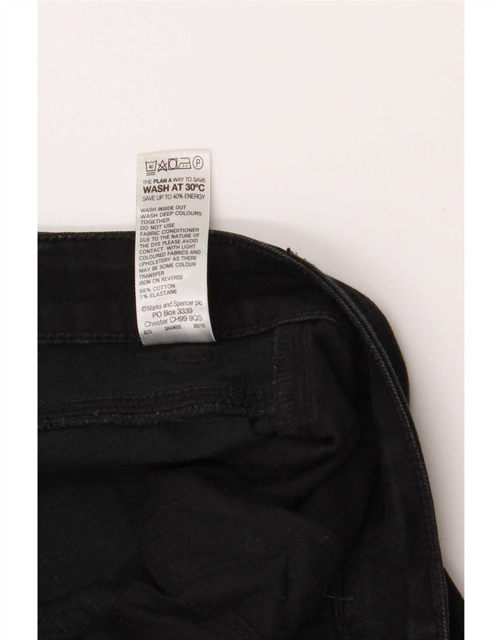 Krótkie jeansy damskie Marks & Spencer Bootcut UK 12 Medium W34 L27 Czarne