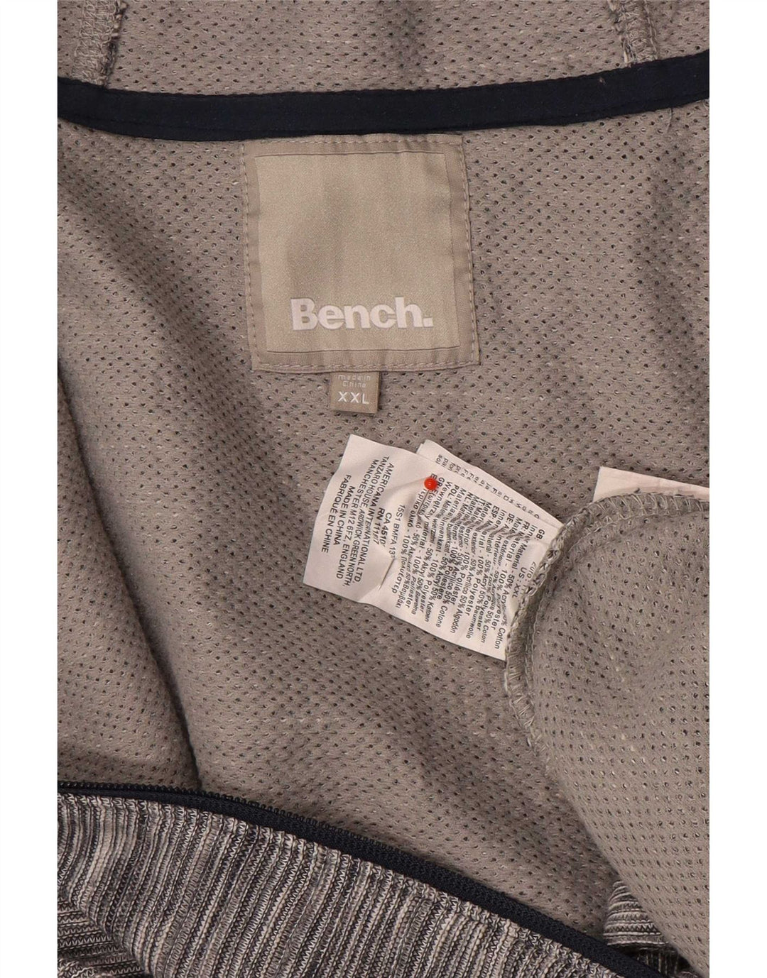 Męski sweter z kapturem i zamkiem Bench 2XL Szary, nakrapiany akryl