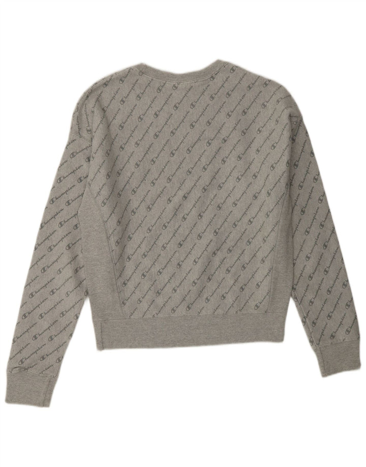 Damska bluza CHAMPION Reverse Weave Graphic Jumper UK 10 Small Grey