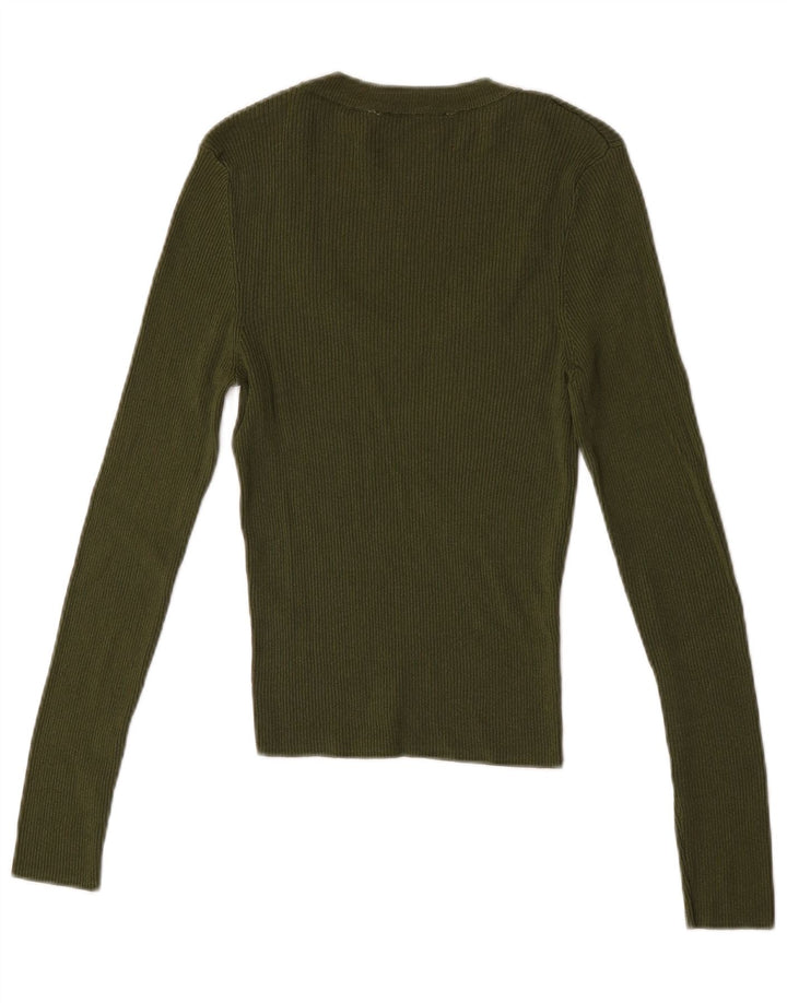 Damski top z długim rękawem Zara UK 14, duża wiskoza khaki