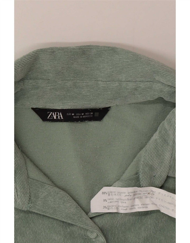 Damska koszula sztruksowa oversize Zara UK 14, średni zielony poliester