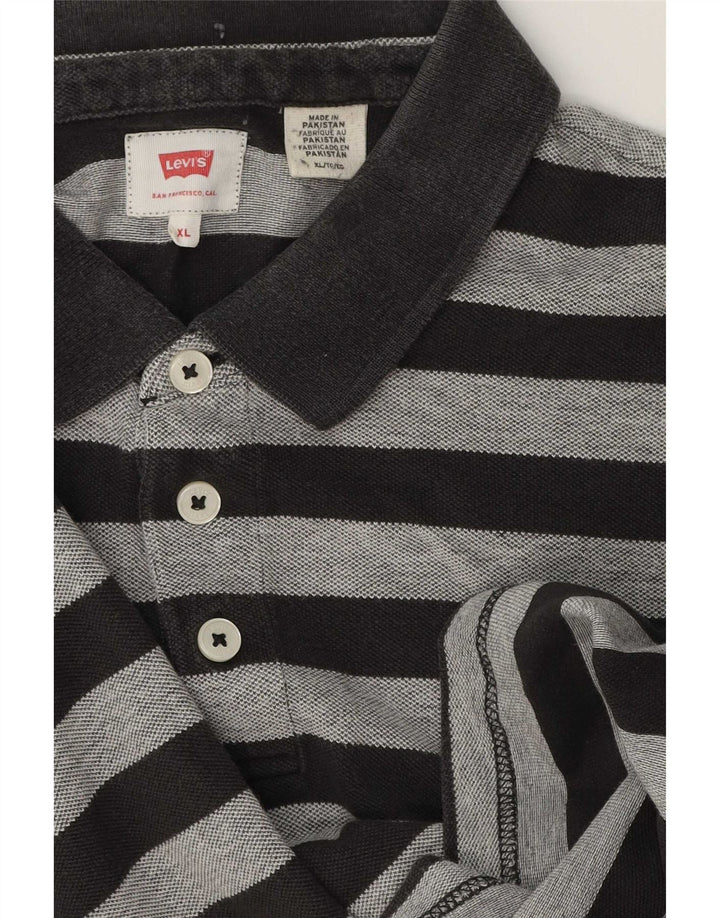 Męska koszulka polo Levi's XL, szara, bawełniana w paski