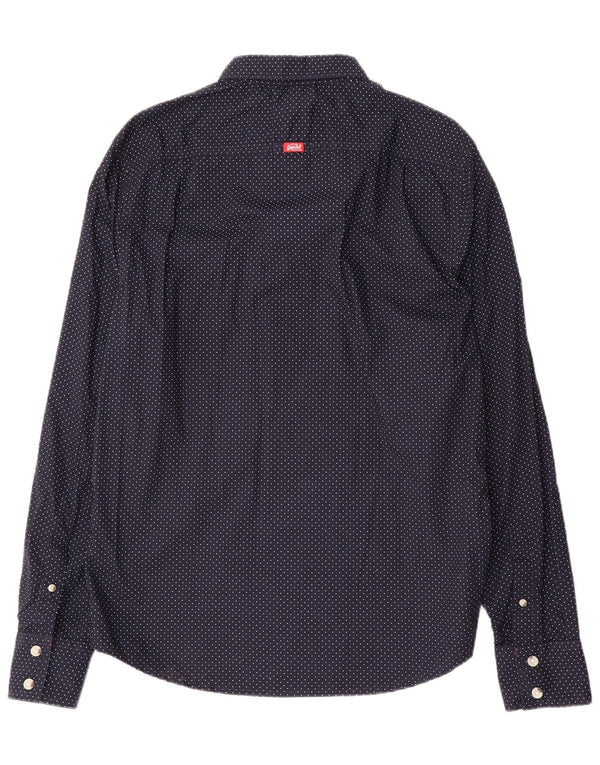 Koszula męska Superdry XL, granatowa, bawełniana w cętki