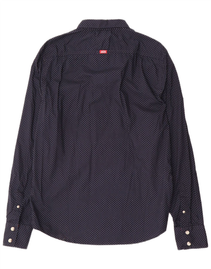 Koszula męska Superdry XL, granatowa, bawełniana w cętki