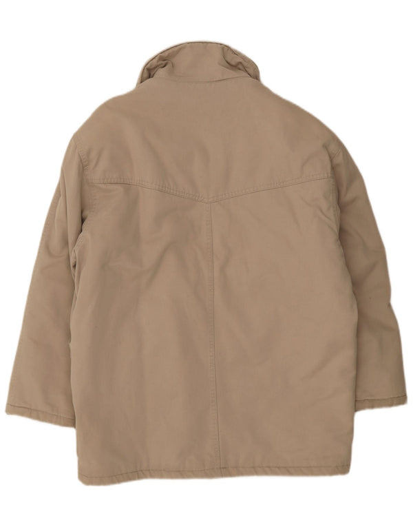 Vintage męska kurtka parka z kapturem UK 40 duża beżowa bawełna