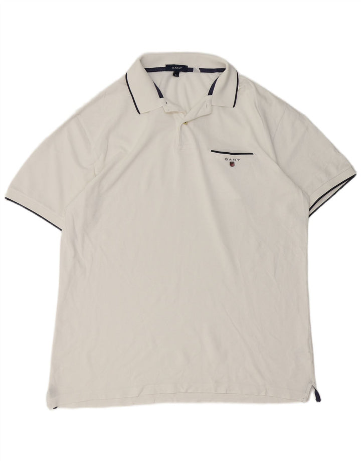 Męska koszulka polo Gant XL, biała, bawełniana