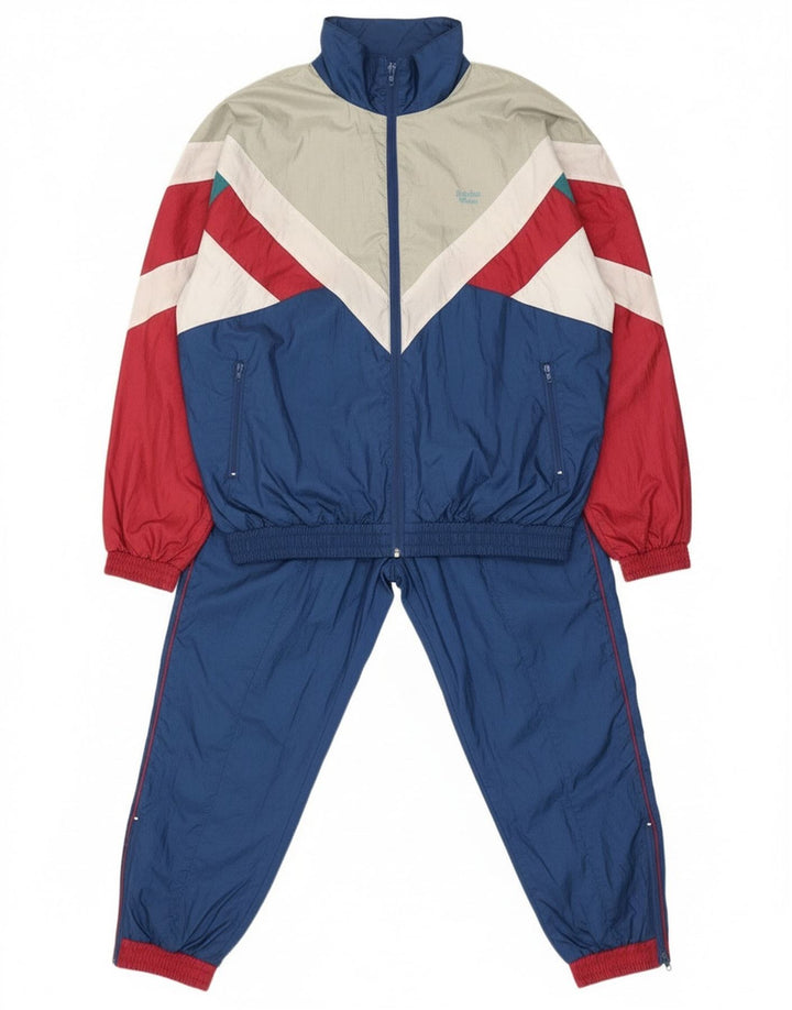 Vintage męski, oversize'owy, pełny dres, w kolorze średniego granatu