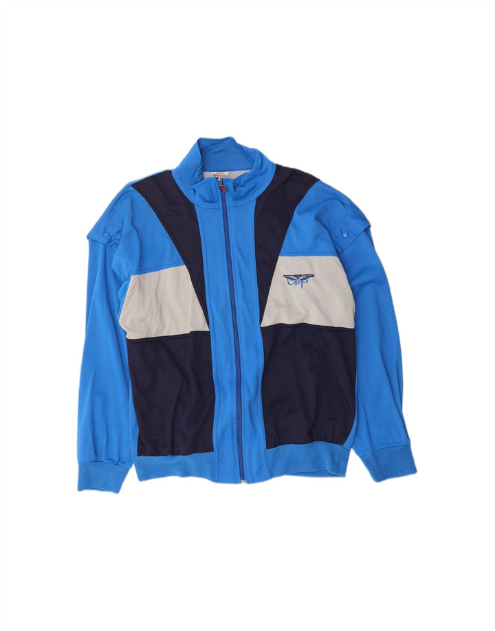 CAMPAGNOLO Mens Tracksuit Top Jacket Medium Blue Colourblock Triacetate
