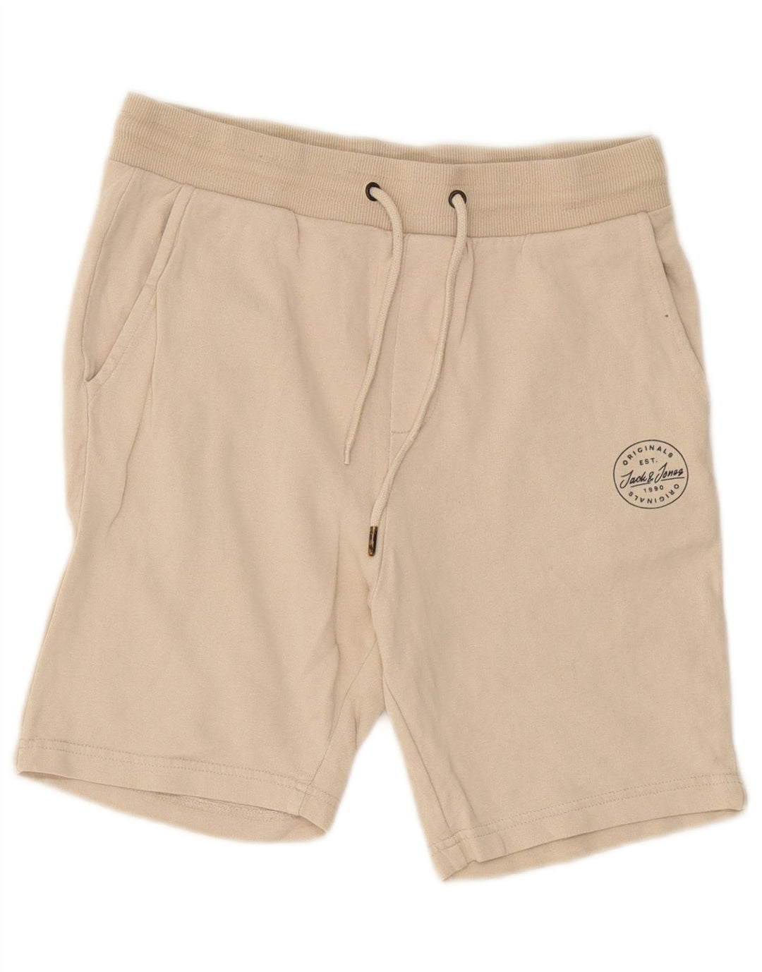 Męskie spodenki sportowe Jack & Jones, małe, beżowe, bawełniane