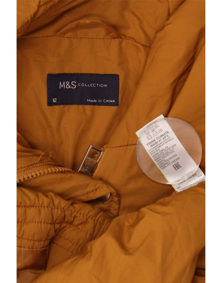 Damska ocieplana kurtka z kapturem Marks & Spencer UK 12, średni żółty poliester