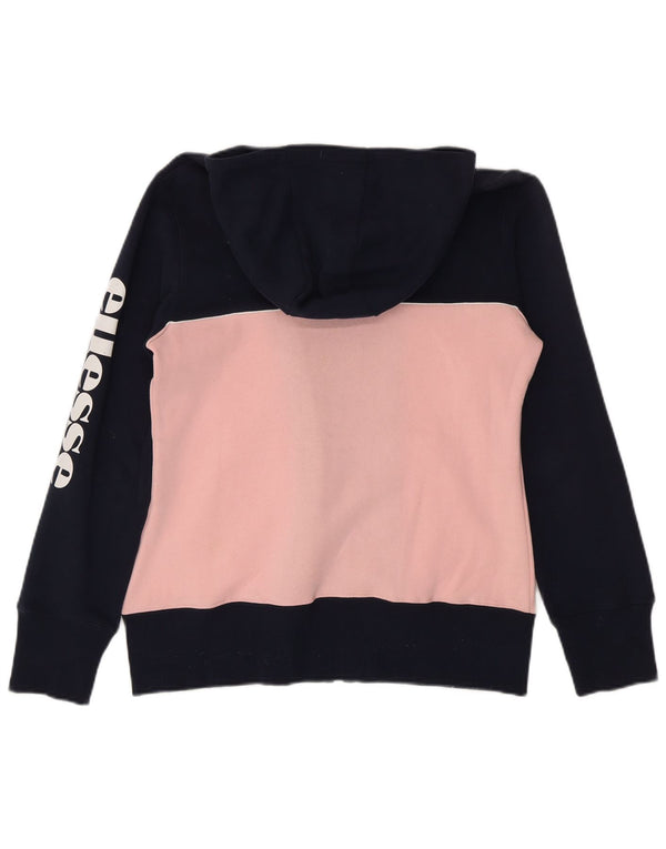 Damski sweter z kapturem i zamkiem Ellesse UK 12, średni granatowy, blok kolorów