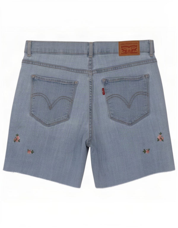 Damskie klasyczne spodenki jeansowe Levi's, małe W27, niebieska bawełna w kwiaty