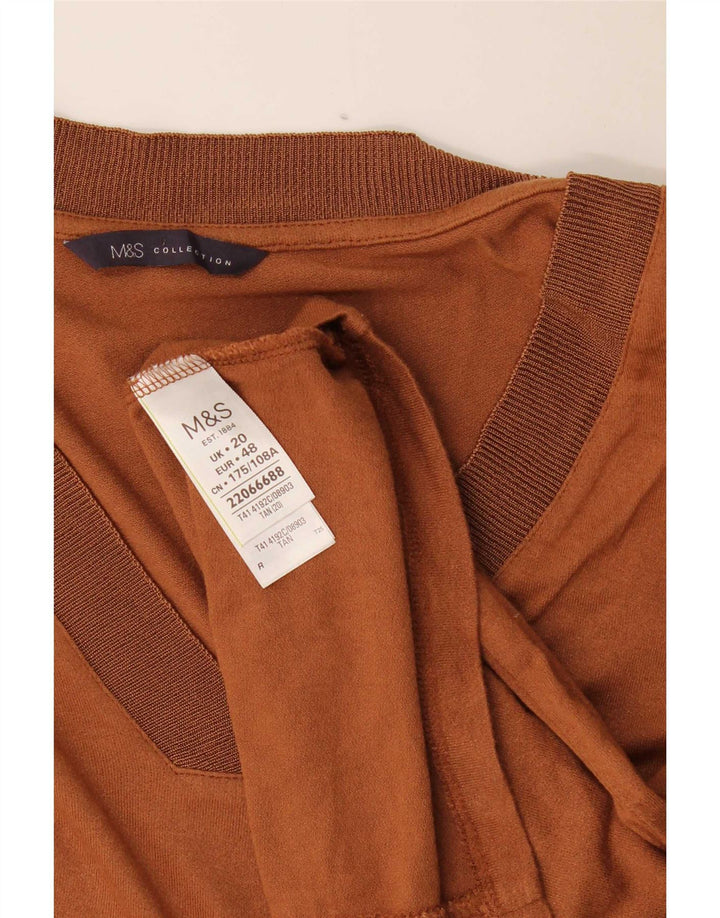 Bluzka damska Marks & Spencer UK 20 2XL Brązowa Wiskoza