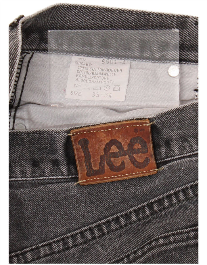 Męskie jeansy LEE Chicago Straight W33 L29 Szara bawełna