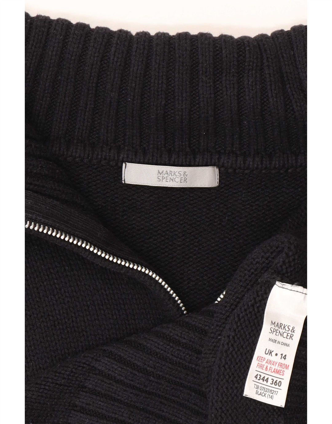Marks & Spencer Damski sweter rozpinany z zamkiem błyskawicznym UK 14, duży, granatowy