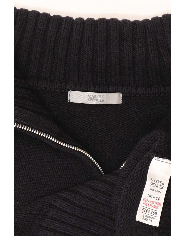 Marks & Spencer Damski sweter rozpinany z zamkiem błyskawicznym UK 14, duży, granatowy