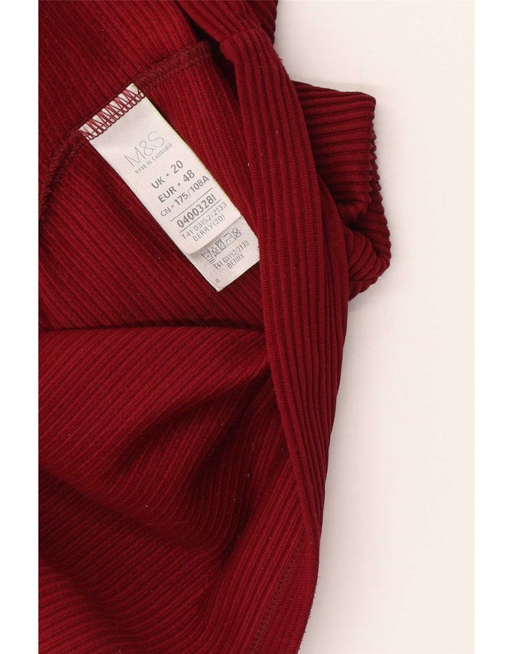 Bluzka damska Marks & Spencer UK 20 2XL Burgundowy poliester