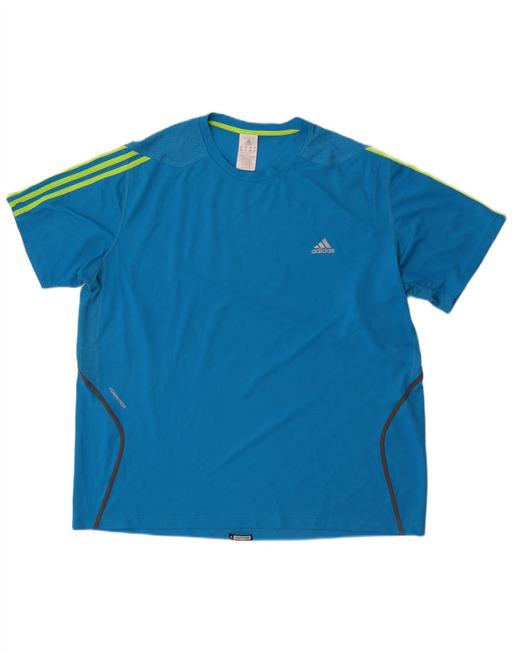 Adidas Męska koszulka Top 2XL Niebieski poliester