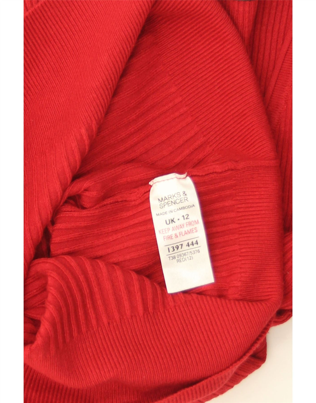 Marks & Spencer Damski sweter z dekoltem w łódkę, UK 12, średni czerwony wiskoza