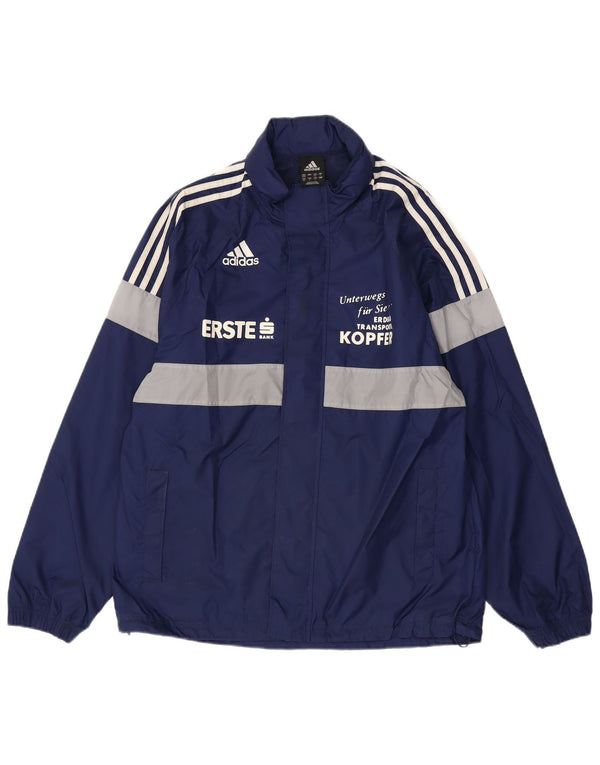 Męska kurtka przeciwdeszczowa Adidas Graphic UK 38/40 Średni granatowy blok kolorów