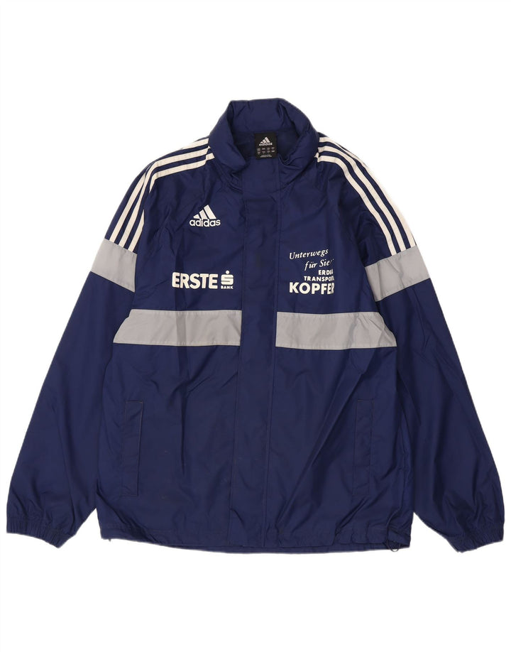Męska kurtka przeciwdeszczowa Adidas Graphic UK 38/40 Średni granatowy blok kolorów