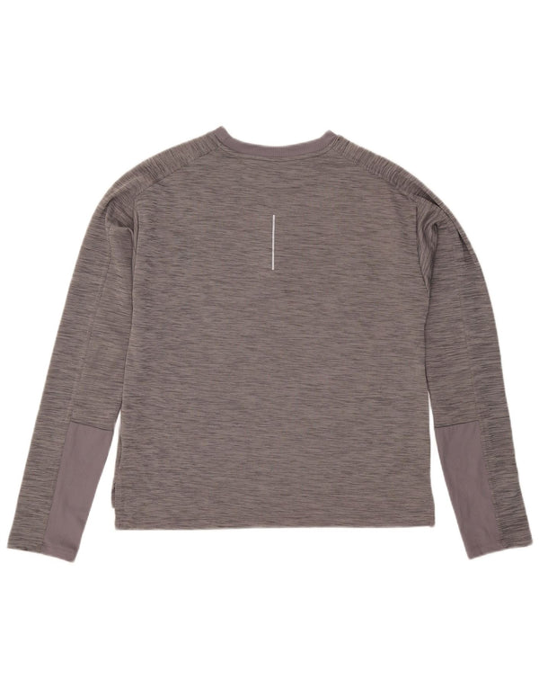 Męska koszulka Nike Dri Fit z długim rękawem, średnio szara, nakrapiana