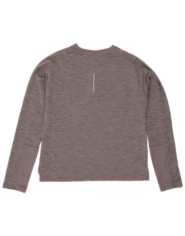 Męska koszulka Nike Dri Fit z długim rękawem, średnio szara, nakrapiana