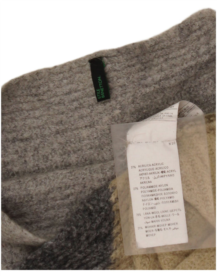 Damski sweter BENETTON z dekoltem w łódkę UK 14, średni, wielokolorowy