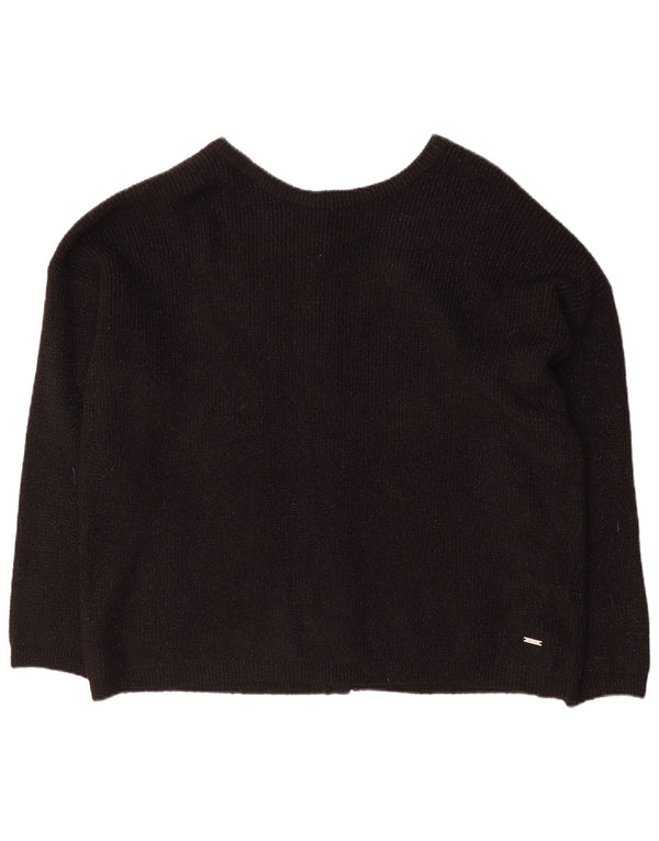 Damski sweter oversize JOULES UK 18 XL, czarny, nakrapiany akryl