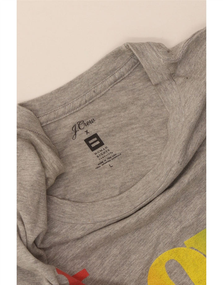 Damska koszulka graficzna J. CREW Top UK 14, duża, szara