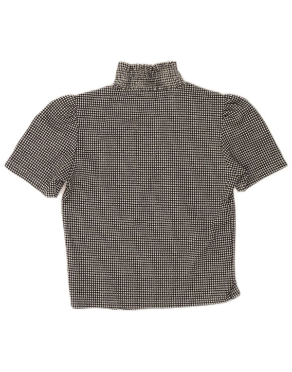 Krótka bluzka damska Zara Top UK 10, mała, czarna pepitka