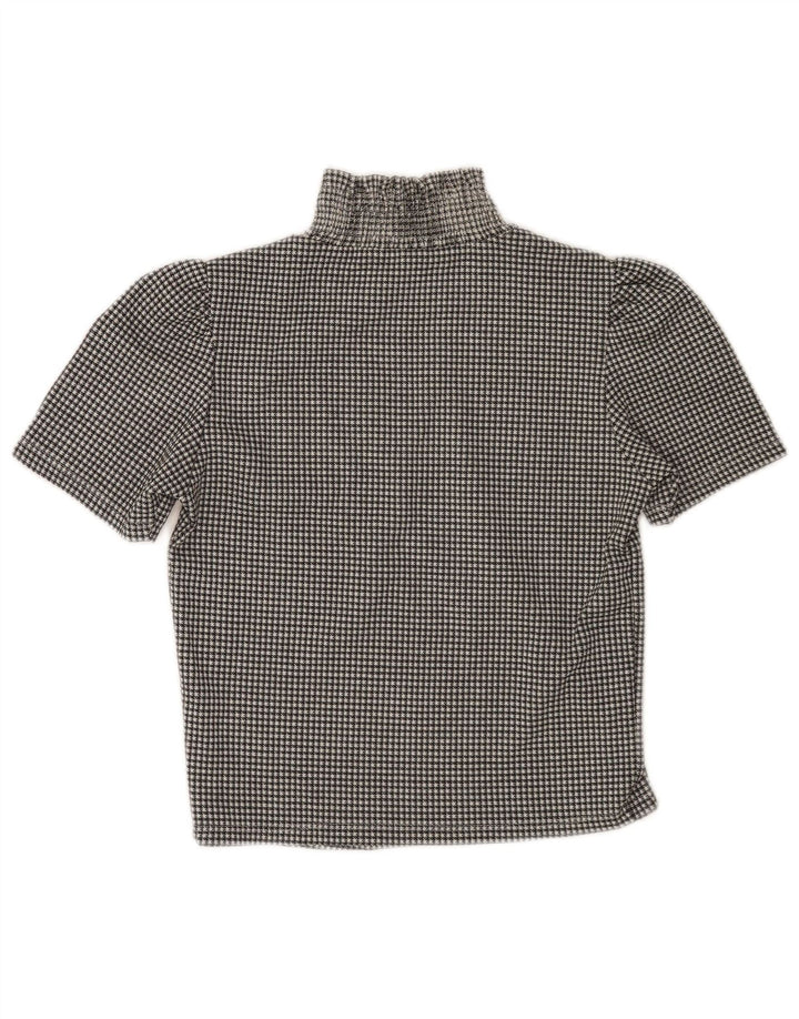 Krótka bluzka damska Zara Top UK 10, mała, czarna pepitka