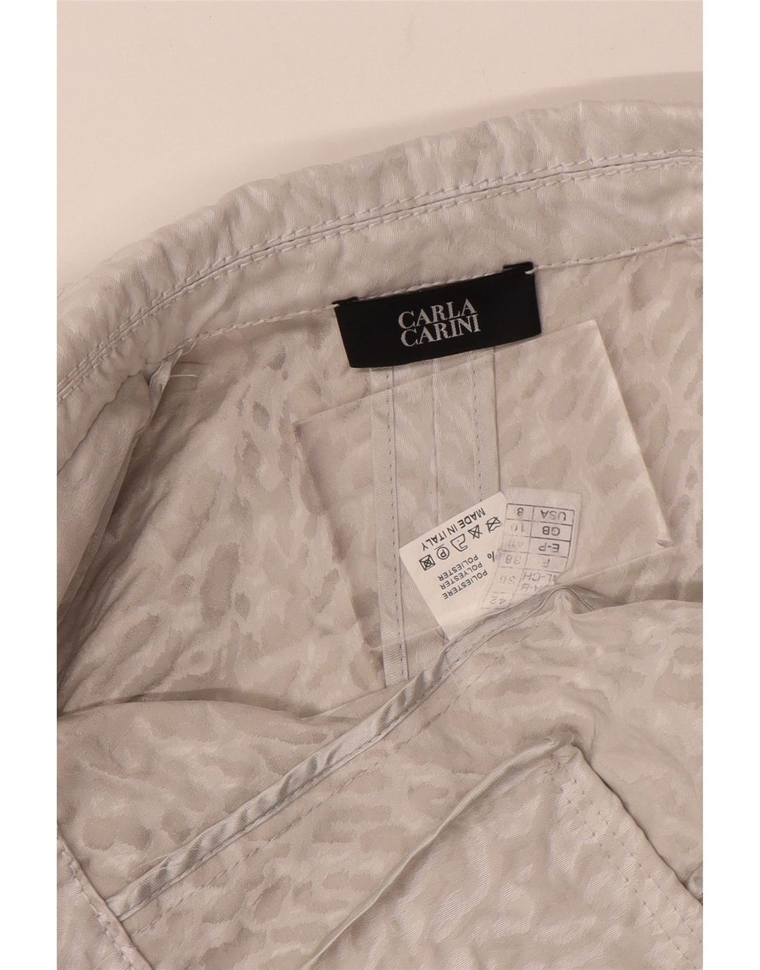 Damski krótki kardigan CARLA CARINI UK 10 z małym szarym nadrukiem zwierzęcym