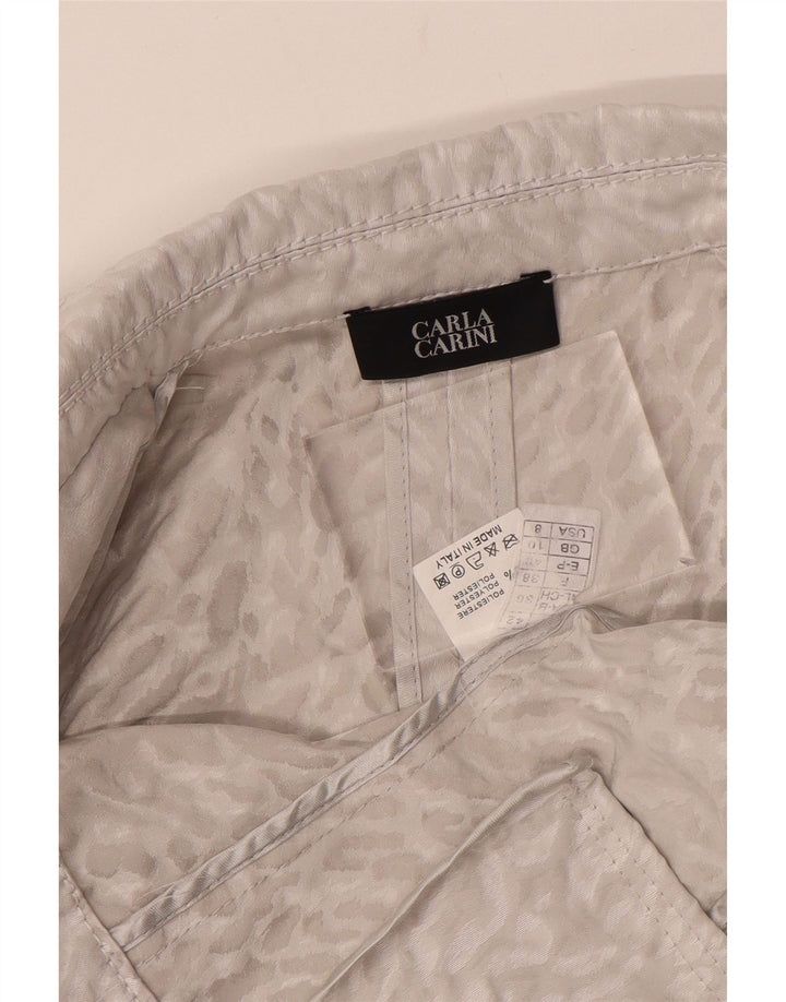 Damski krótki kardigan CARLA CARINI UK 10 z małym szarym nadrukiem zwierzęcym