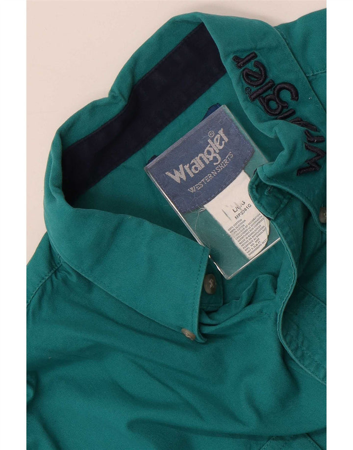 Męska koszula Wrangler Western Graphic, duża, zielona, bawełniana