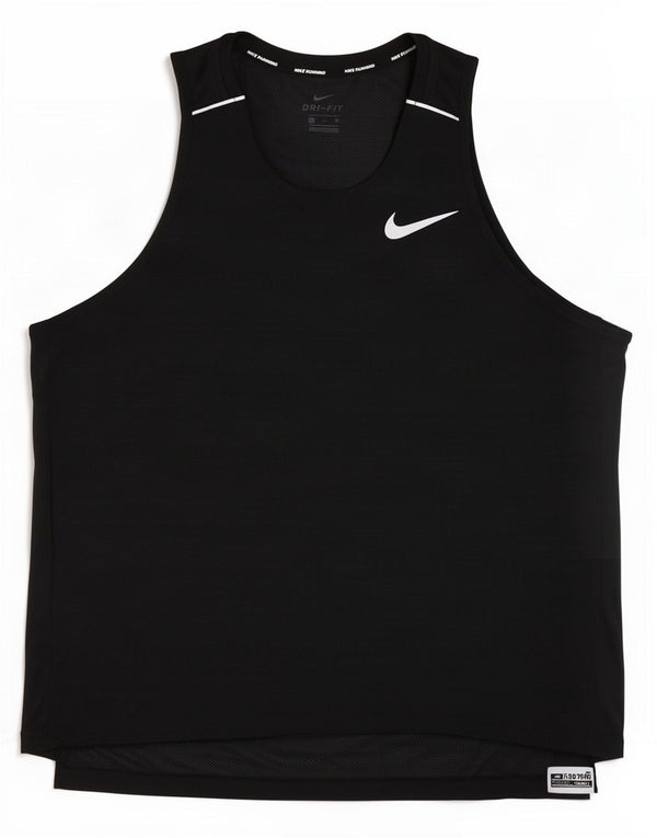 Męska kamizelka Nike Dri Fit XL, czarna, poliestrowa w prążki