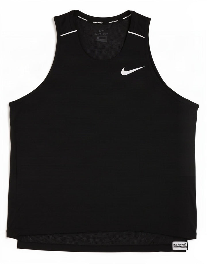 Męska kamizelka Nike Dri Fit XL, czarna, poliestrowa w prążki