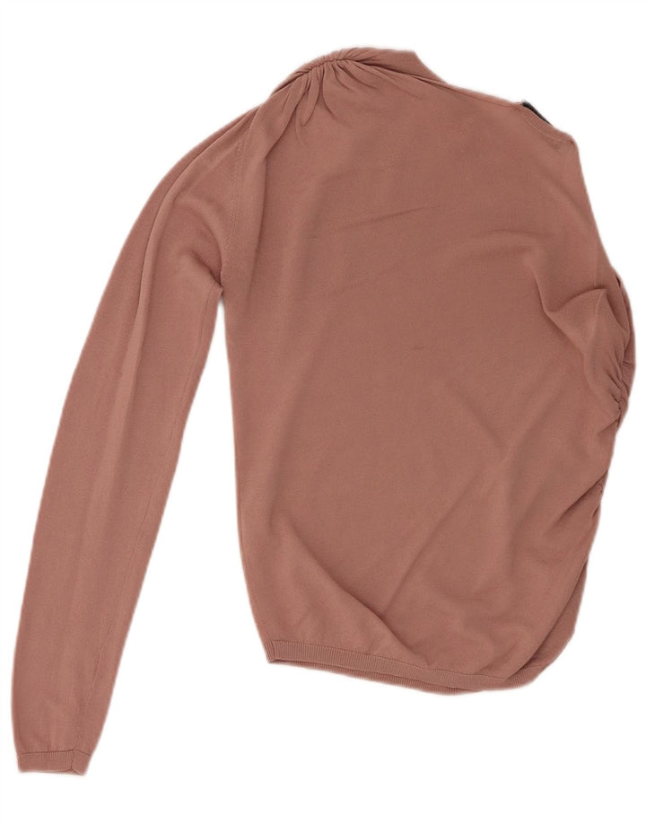 Damski top na jedno ramię Zara UK 12 Średni różowy wiskoza