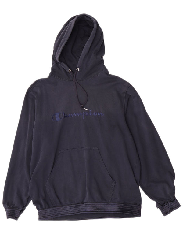 Męski sweter z kapturem Champion Graphic, duży, granatowy, bawełniany