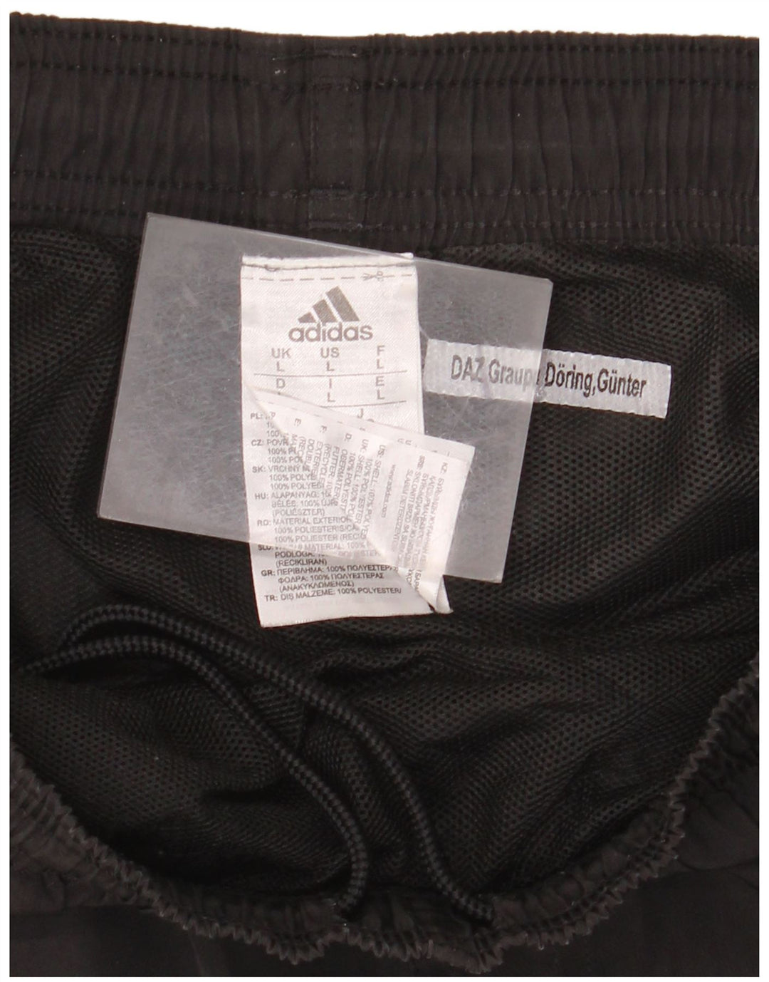 Damskie spodenki sportowe ADIDAS UK 14, duże, czarne, poliestrowe