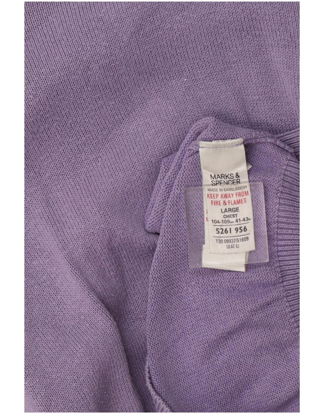 Marks & Spencer Męski niebieski sweter z dekoltem w łódkę, duży fioletowy
