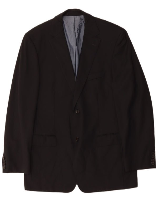 Męska marynarka zapinana na 2 guziki Hugo Boss EU 52 XL Granatowa, dziewicza wełna
