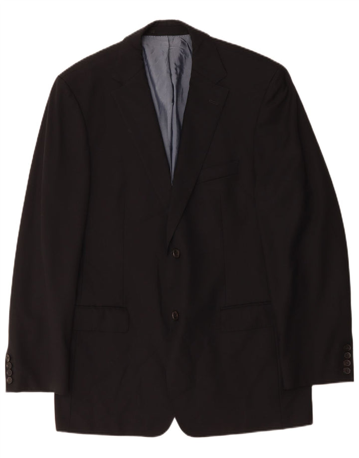 Męska marynarka zapinana na 2 guziki Hugo Boss EU 52 XL Granatowa, dziewicza wełna