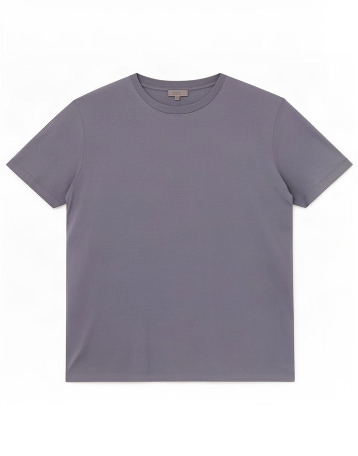 Cos Męski T-shirt Top, duży, niebieski, bawełniany