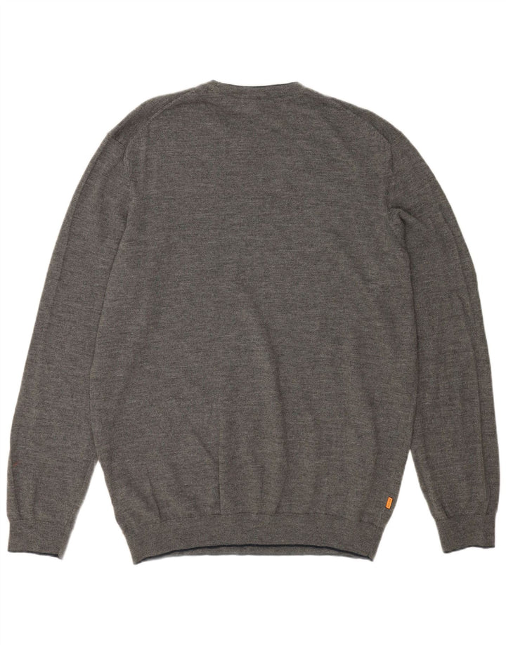 Męski sweter TIMBERLAND z okrągłym dekoltem 2XL, szara wełna merynosów