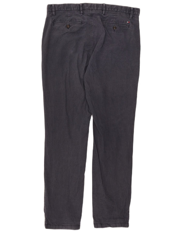 Męskie proste spodnie chino Tommy Hilfiger W36 L32 granatowe w cętki