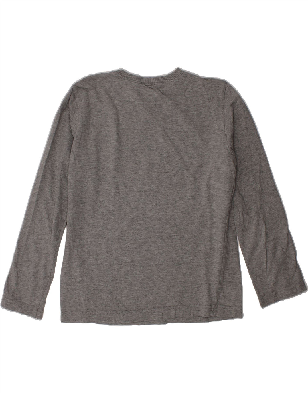BENETTON Boys Graphic Top Long Sleeve 7-8 Years Medium Grey Cotton Vintage Benetton and Second-Hand Benetton from Messina Hembry 