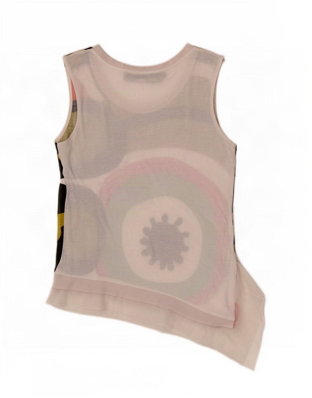 Damska asymetryczna kamizelka Desigual Top UK 12 Medium White Geometric