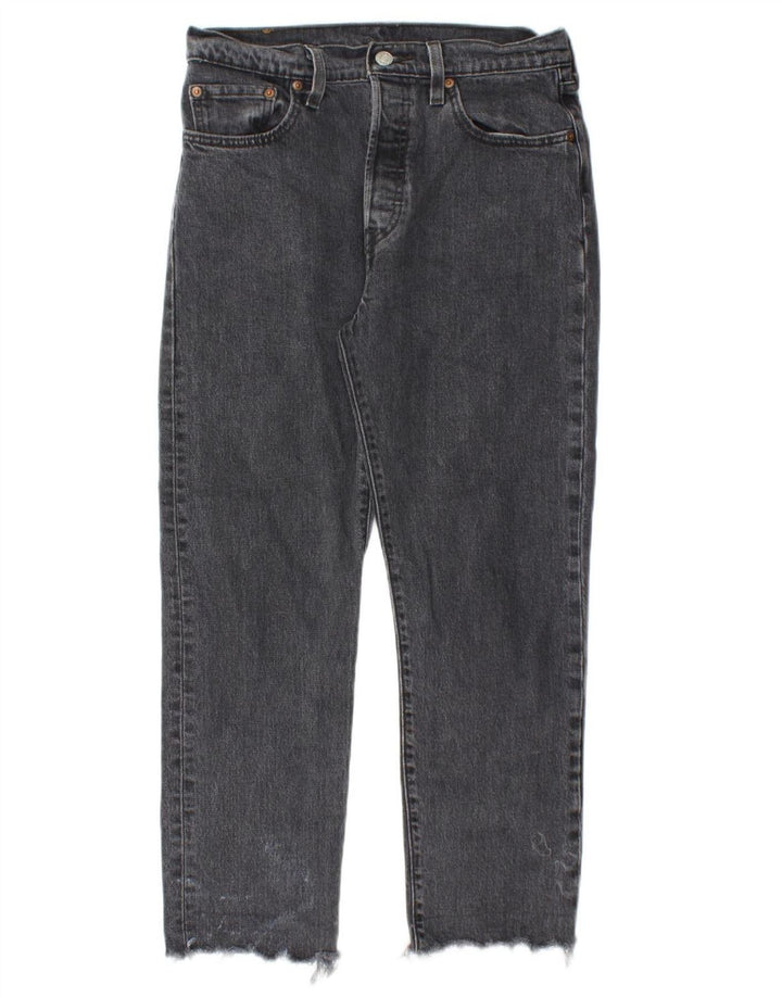 Damskie jeansy LEVI'S 501 Straight W28 L26 Czarne bawełniane